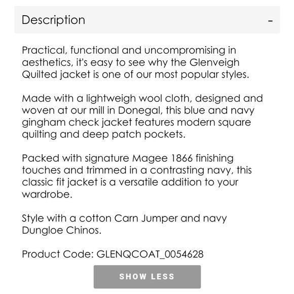 Glenveigh quilted coat in blue gingham check - Picture 8 of 8